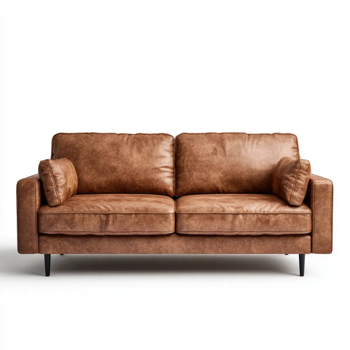 Sofa, 2-fotela Brązowa 180 x 88 x 85 cm PU- Sztuczna skóra prostokątna