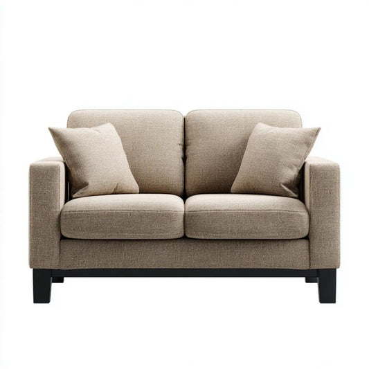 Sofa, Podwójna sofa w poliestrze z czarnymi nóżkami, 140 x 85 x 85 cm