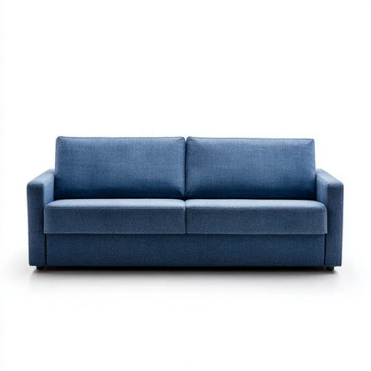 Sofa, 2-osobowa fotelik sofa w niebieskim poliestrze, 160 x 85 x 85 cm