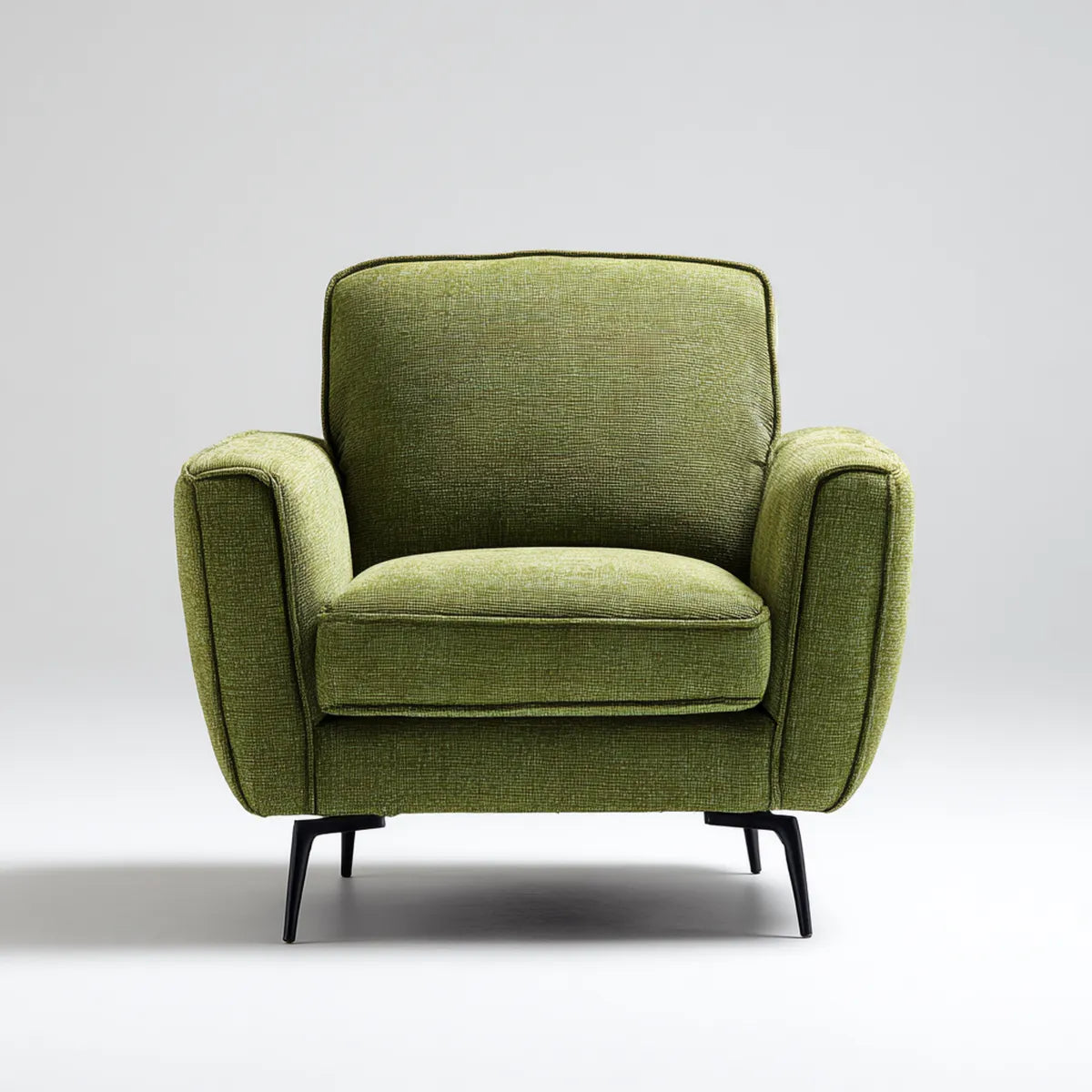 Fotel w salonie zielony poliester z nogami ze stali 90 x 85 x 88 cm